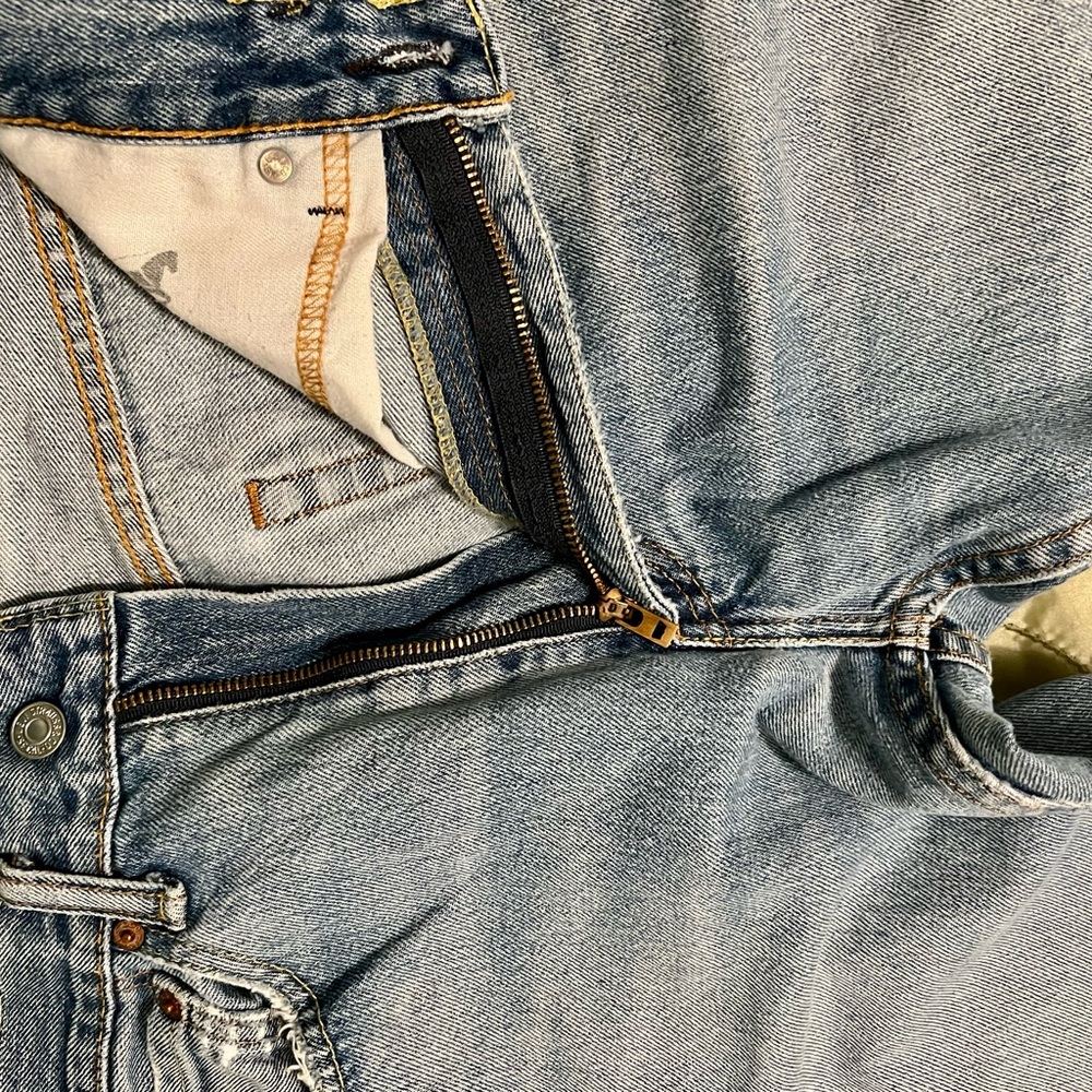 #2- Levi's 505 Relaxed Blue Jeans Denim Men, W/34, L/29, straight leg, pre owned - Picture 5 of 13